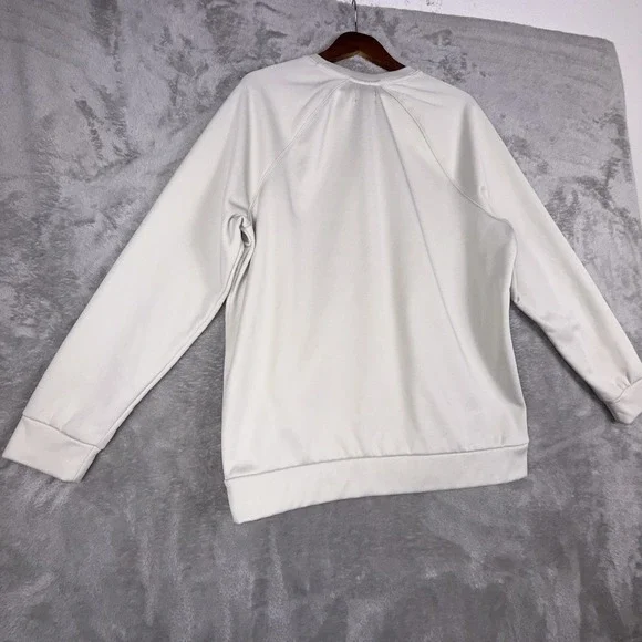 Hurley Sweatshirt Mens Large Cream Beige Crewneck Fleece Retro Surfer Pullover - Picture 9 of 10